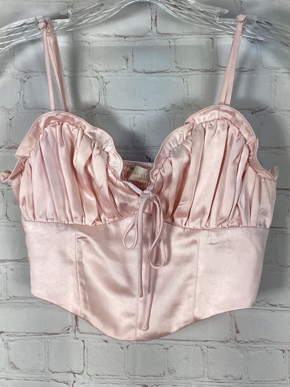 Altar’d State Pink Satin Romantic Fairy Dainty Babydoll Top Size XS
